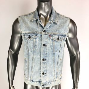 Levis Trucker Denim Jean Vest Medium Modern Fit